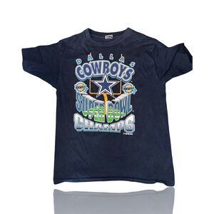Dallas Cowboys Super 1993 Bowl Champs True Vintage T-Shirt Blue Size L